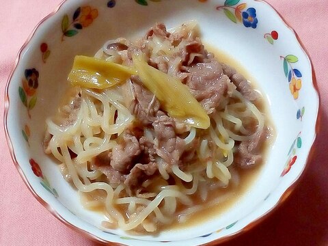 ◎牛肉としらたきと長ねぎのすき焼き鍋